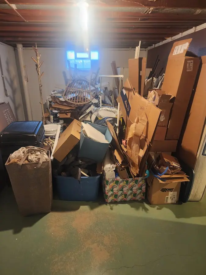 Roll-off dumpster container at job site for Yard Waste Dumpster Rental in Leakesville